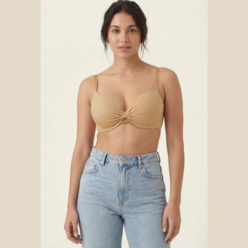 Pack of 4 Striped Padded Bra & Panty Sets – Chain Strap Style