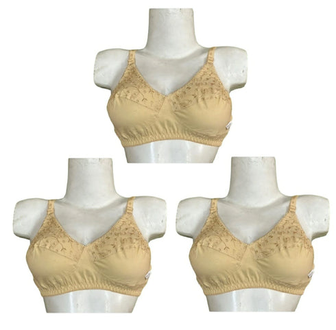 Pack of 2 Half-Net Stretch Cotton Bras – Lightweight Summer Wear
